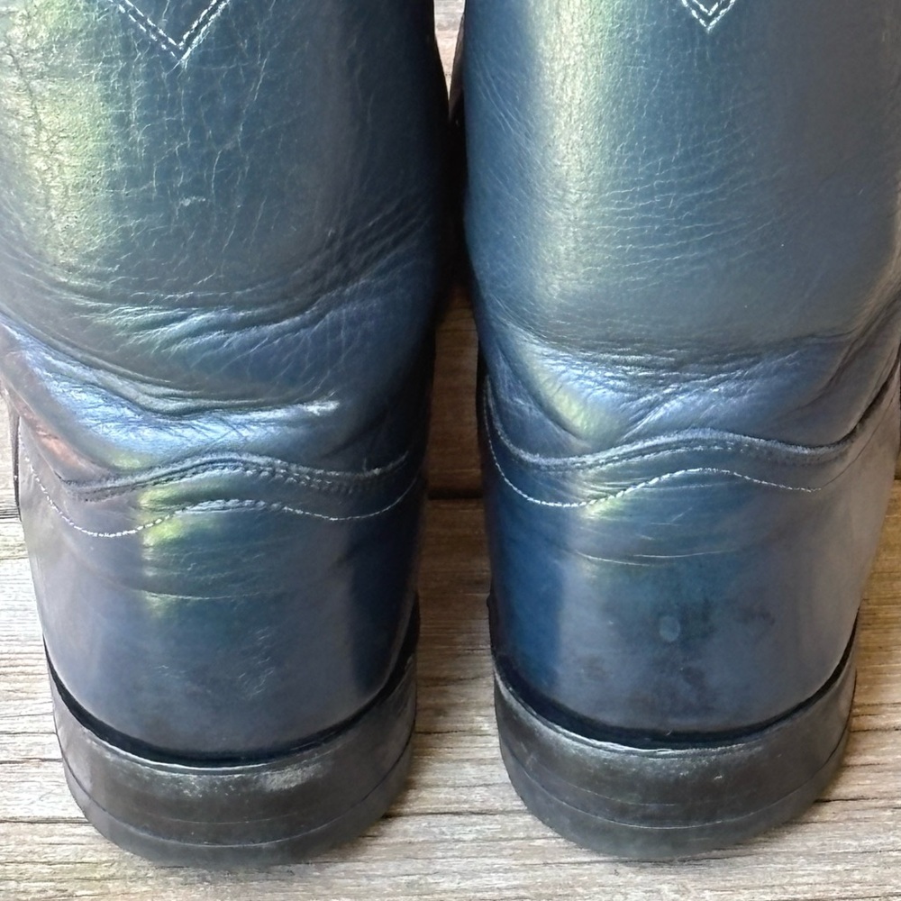 Justin 3024 Roper Navy Blue Western Cowboy Boots 80 - Picture 6 of 9